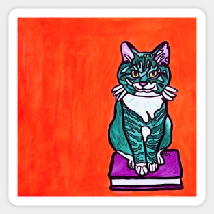 Brightest Mischief Book Cat Sticker